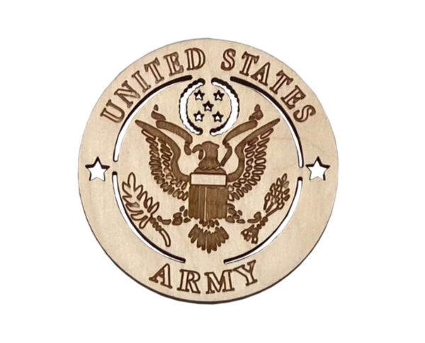 army wooden magnet