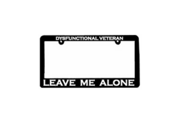 dysfunctional veteran license plate frame