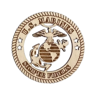 marine corps wooden magnet