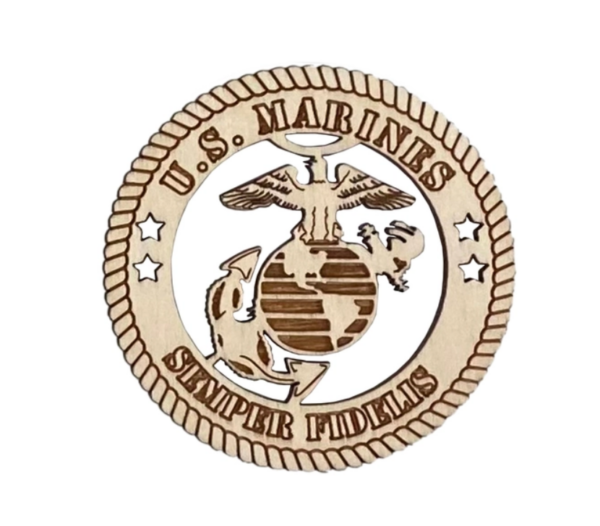 marine corps wooden magnet