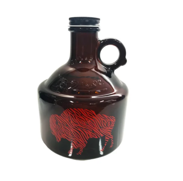 traveling growler red buffalo glass beer growler (32 oz.)